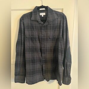 John W. Nordstrom Black Plaid Casual Button Down Shirt
